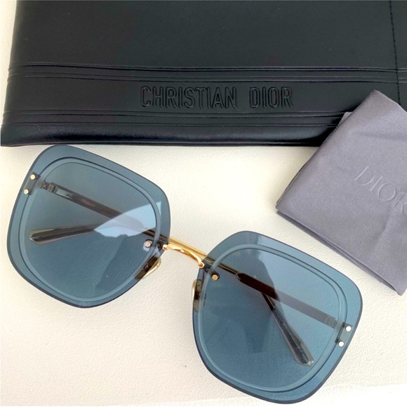 Dior Blue Oversized Square Sunglasses - Picture 1 of 13